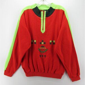 VINTAGE Head Sportswear Sweater XL Neon Colorblock 1/4 Zip 90s Retro *